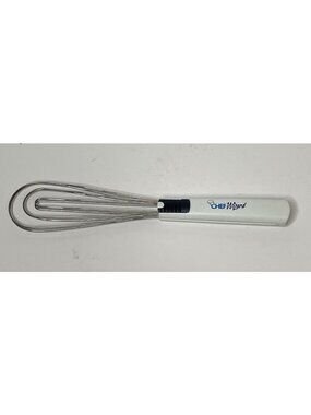 Chef Wizard White Whisk Locking Handle Tongs Kitchen Utensil Gadget